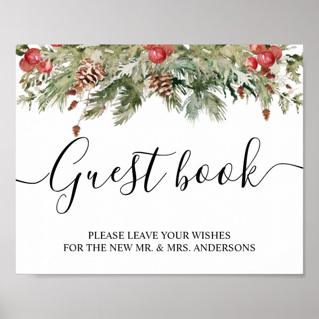 Póster Árbol de pino verde acuático y cono de pino (Frente)