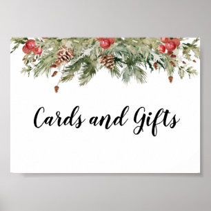 Póster Árbol de pino verde acuático y cono de pino