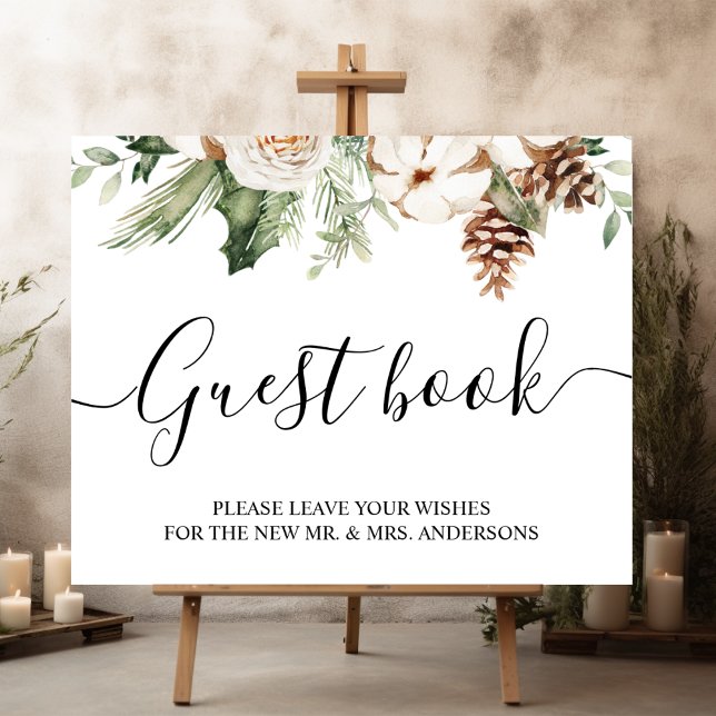 Póster Árbol de pino verde acuático y flores blancas (Subido por el creador)