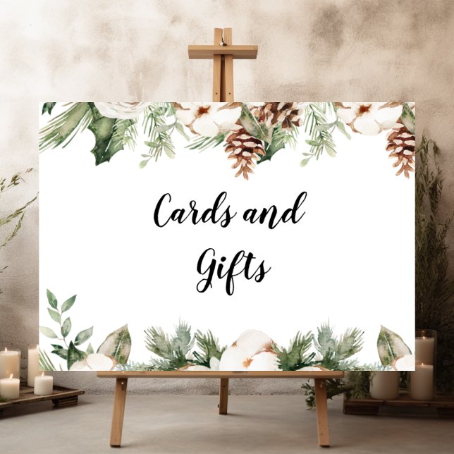 Póster Árbol de pino verde acuático y flores blancas (Subido por el creador)