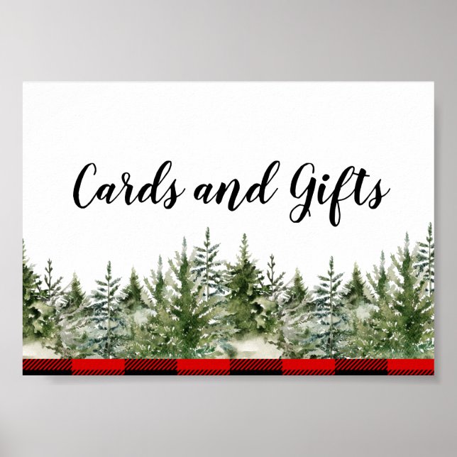 Póster Árbol de pino verde acuático y tostado de búfalo r (Frente)