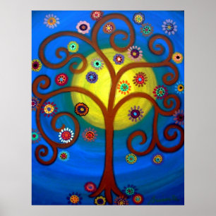 PÓSTER ÁRBOL DE PINTURA DE VIDA