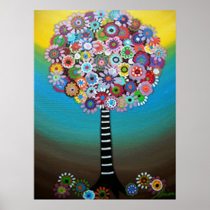 PÓSTER ÁRBOL DE PINTURA DE VIDA
