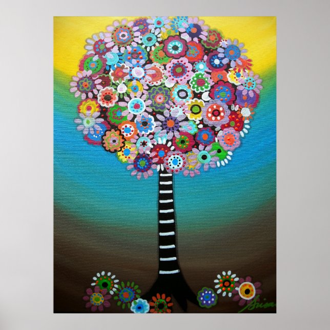 PÓSTER ÁRBOL DE PINTURA DE VIDA (Frente)