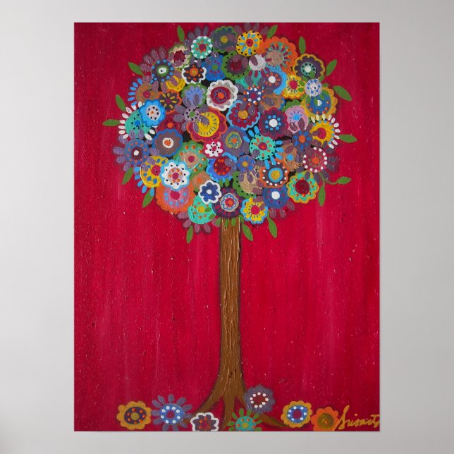 PÓSTER ÁRBOL DE PINTURA DE VIDA (Frente)