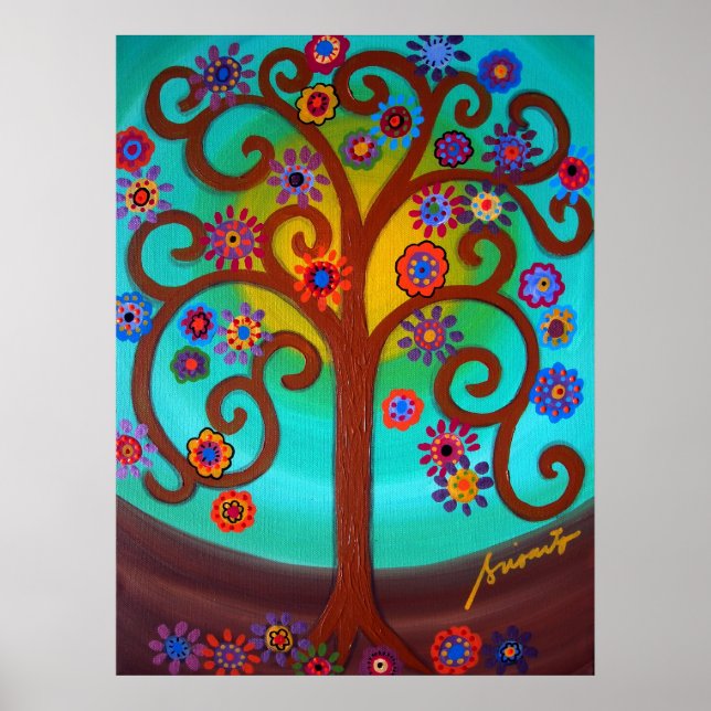 PÓSTER ÁRBOL DE PINTURA DE VIDA (Frente)