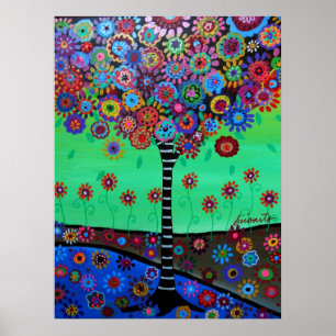 PÓSTER ÁRBOL DE PINTURA DE VIDA DE LOS PRESOS
