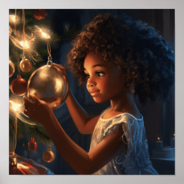 Póster Árbol de reflexiones: Chica afroamericano