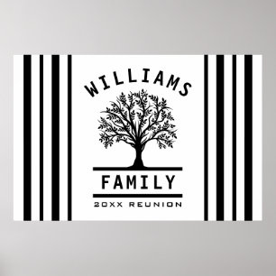 Póster Árbol de Reunión de Familia de Viaje de Verano por