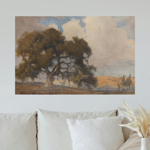 Póster Árbol de roble (1910) - Majestuosa acuarela de épo