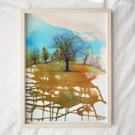 Póster Árbol de tinta azul de color de roya azul árbol de