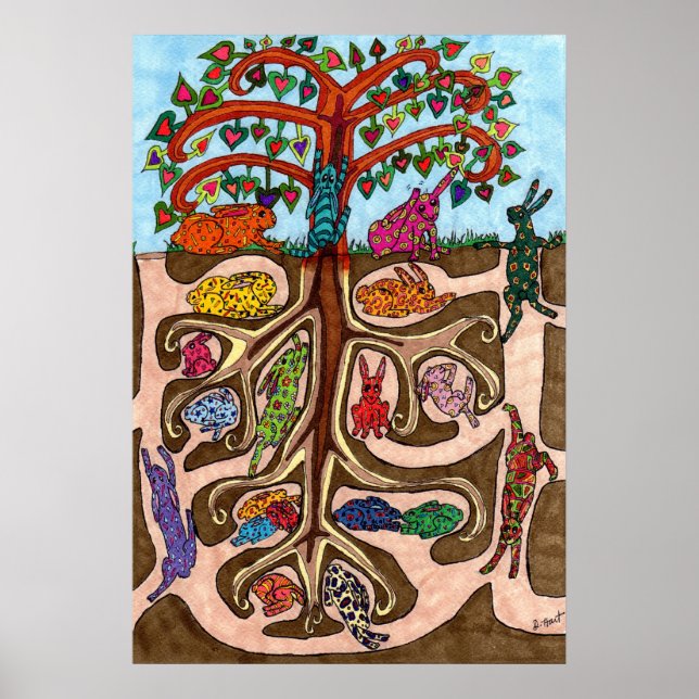 Póster Árbol de vida de conejito oaxaqueño (Frente)