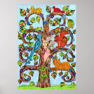 Póster Árbol de vida de primavera