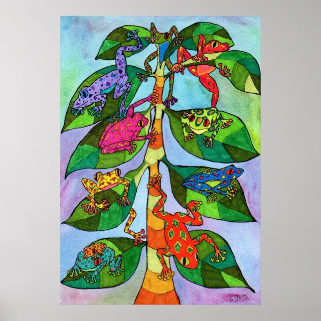 Póster Árbol de vida de rana oaxaqueña (Frente)