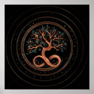 Póster Árbol de vida - Espiral infinita
