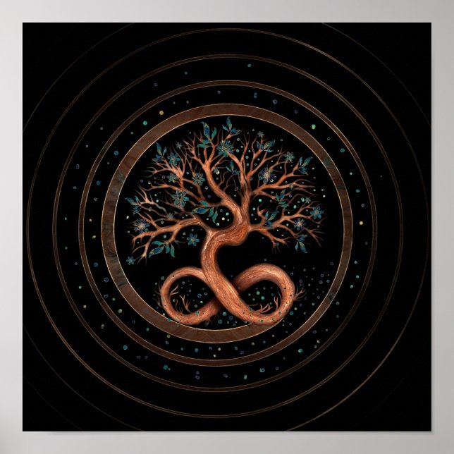 Póster Árbol de vida - Espiral infinita (Frente)