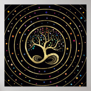Póster Árbol de vida - Espiral infinita