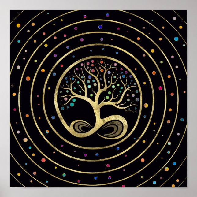 Póster Árbol de vida - Espiral infinita (Frente)