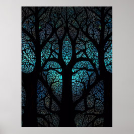 Póster Árbol de vida - Mosaico místico del bosque