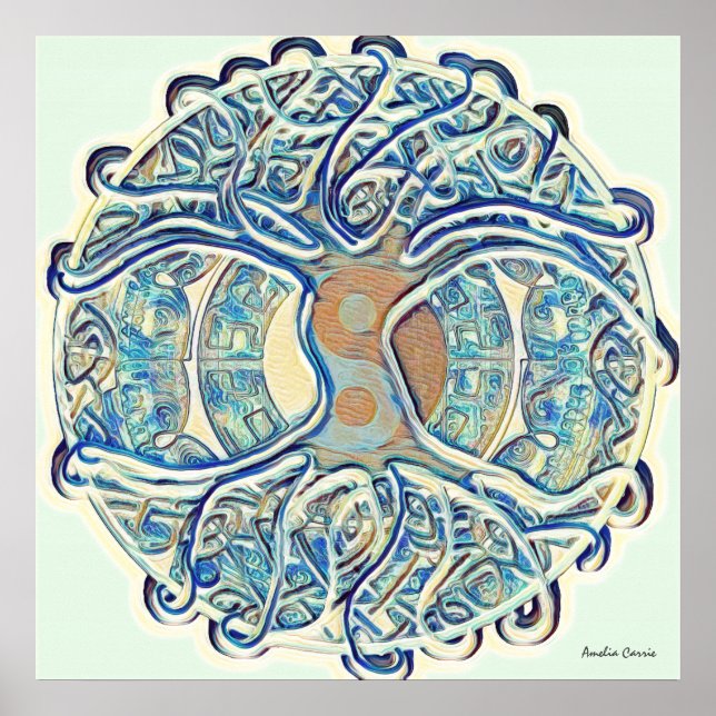 Póster Árbol de vida y Yin Yang 1-Poster (Frente)