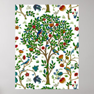 Póster Árbol de William Morris del modelo de la vida,