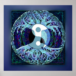 Póster Árbol de Yin Yang de la vida