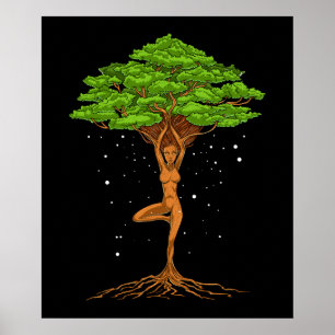 Póster Árbol De Yoga De La Vida De Las Mujeres