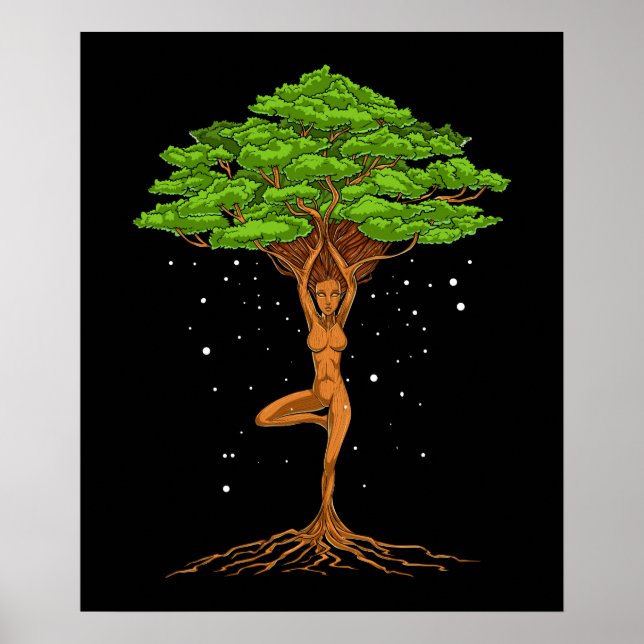 Póster Árbol De Yoga De La Vida De Mujeres (Frente)