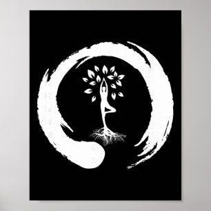Póster Árbol de Yoga de la Vida Meditación Yin Yang