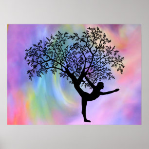 Póster Árbol de yoga del Poster de vida
