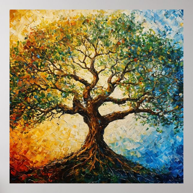 Póster Árbol del conocimiento - Pintura de petróleo (Frente)