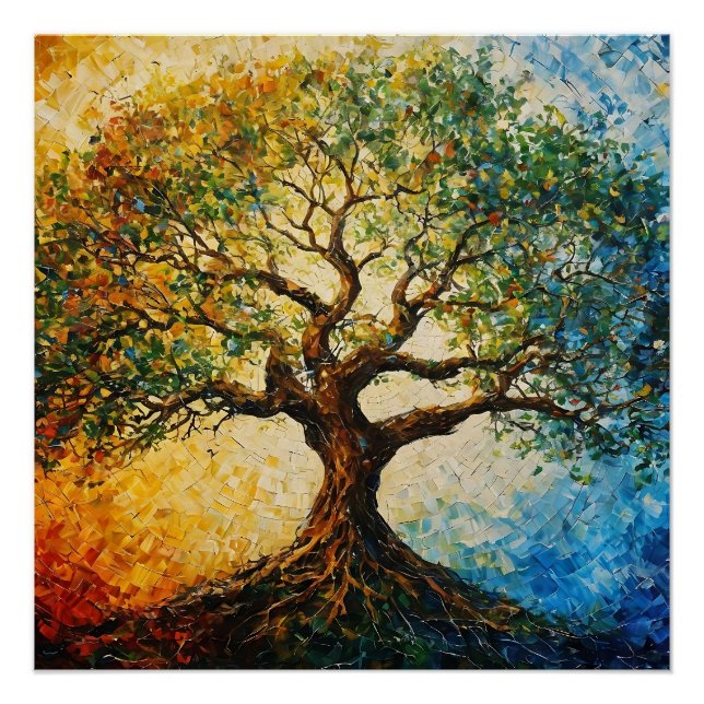 Póster Árbol del conocimiento - Pintura de petróleo (Anverso)