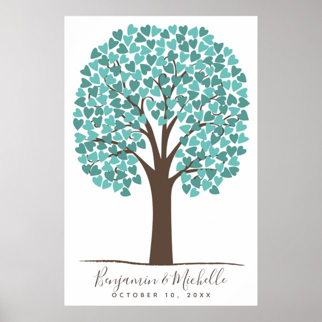 Póster Árbol del Corazón - Alternativa al Libro de Firmas (Frente)