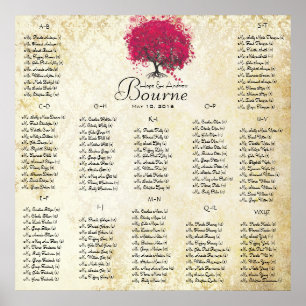 Póster Árbol del corazón de Fuchsia de 100 a 150 invitado