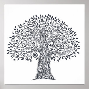 Póster Árbol del Doodle 2 de la vida
