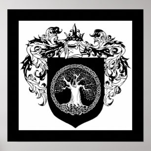Póster Árbol del escudo de la vida de brazos