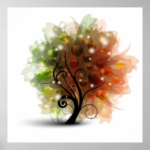 Póster Árbol del otoño