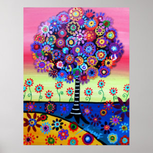 Póster Árbol del palo Mitzvah de la barra de la vida