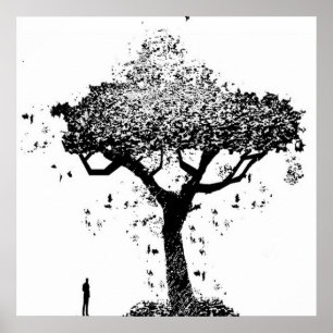 Póster Árbol del poster de la ceniza
