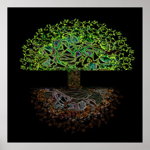 Póster Árbol del resplandor de la vida