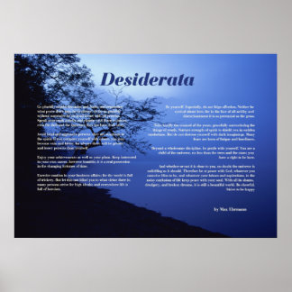Póster Árbol Desiderata a orillas del lago