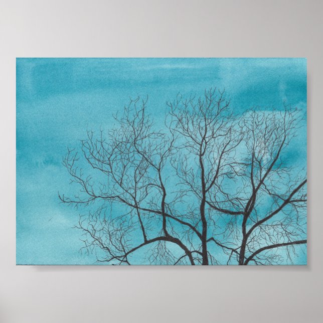 Póster Árbol en invierno (Frente)