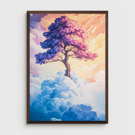 Póster Árbol en las nubes Resumen la naturaleza inspirada