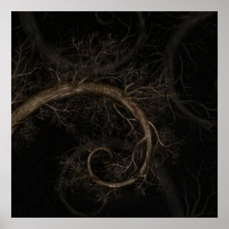 Póster Árbol espiral dorado #1