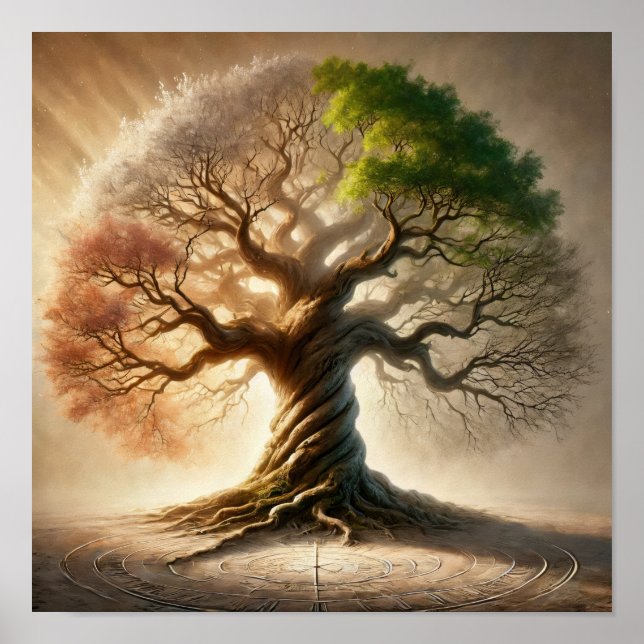 Póster Árbol estacional (Frente)