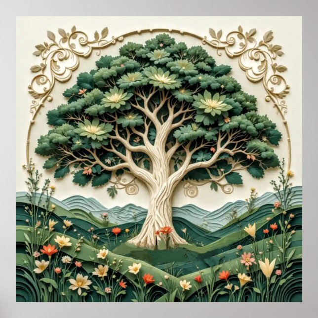 Póster Árbol estilizado #1 (Frente)