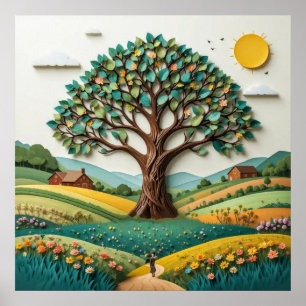 Póster Árbol estilizado #2