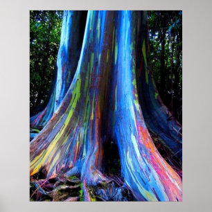 PÓSTER ÁRBOL EUCALÍPTUS DE RAINBOW HAWAII