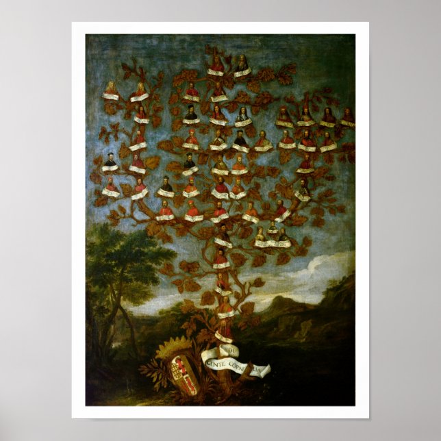 Póster Árbol familiar de la familia Cornaro (Frente)