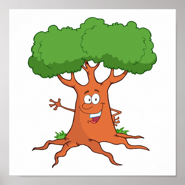 Póster árbol feliz personalizado (Frente)